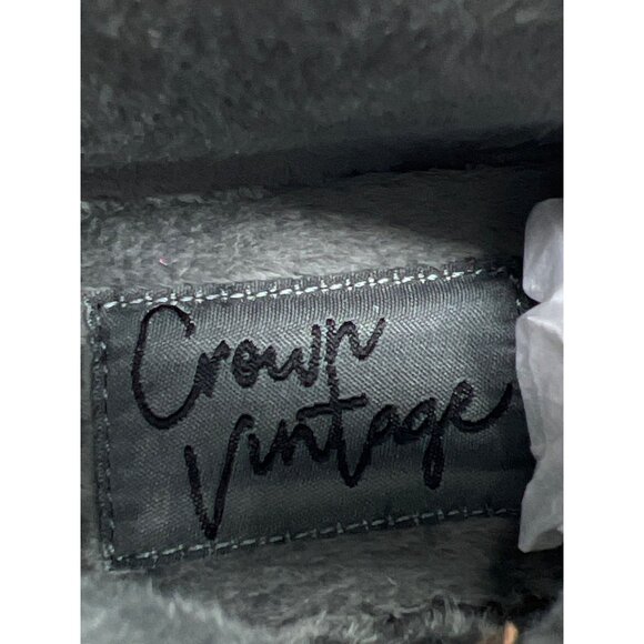 Crown Vintage Cassidy Jr. Kids Boots Size 13 Faux Suede Gray Ankle Boots With Fa - Picture 6 of 8